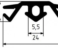 Декоративный уплотнитель в прижимную планку полуструктурного остекления СИАЛ КП50К