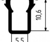 Уплотнитель стекла створки 5 мм. в паз 10 мм