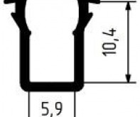 Уплотнитель стекла створки 6 мм. в паз 10 мм