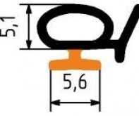 Уплотнитель притвора системы Р-400 глухого остекления. Жесткий низ, мягкий верх Ко-эктрузионный вариант