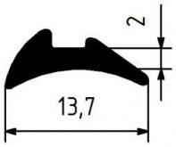 Уплотнитель "луна". Размер шейки 2 мм. в систему Проведал Р-400 под стекло 5 мм