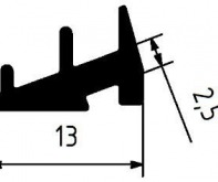 Уплотнитель под штапик в створку окна и двери внутренний в системе СИАЛ, Татпроф, КраМЗ (стандарт)