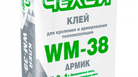 Клей для крепления и армирования минераловатных и пенополистерольных плит "ЧелСИ-АРМИК" WM-38