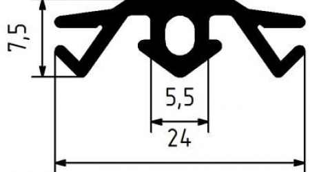 Декоративный уплотнитель в прижимную планку полуструктурного остекления СИАЛ КП50К