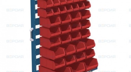 Стойка для навешивания пластиковых лотков (односторонняя на колесах)