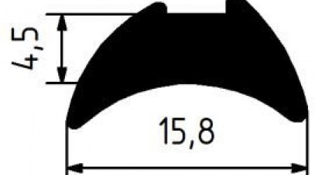 Уплотнитель "луна". Размер шейки 4,5 мм.. Офисные перегородки (в.т.ч в системе Агрисовгаз)