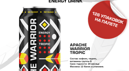 Энергетический напиток без сахара APACHE WARRIOR TROPIC