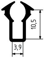 Уплотнитель стекла створки 4 мм. в паз 10 мм