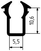 Уплотнитель стекла створки 5 мм. в паз 10 мм