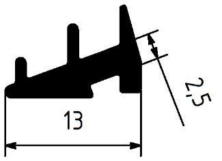 Уплотнитель под штапик в створку окна и двери внутренний в системе СИАЛ, Татпроф, КраМЗ (стандарт)