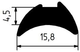 Уплотнитель "луна". Размер шейки 4,5 мм.. Офисные перегородки (в.т.ч в системе Агрисовгаз)