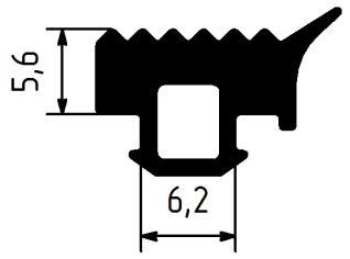 Уплотнитель опорный в створку окна наружний в системе СИАЛ, Татпроф, КраМЗ
