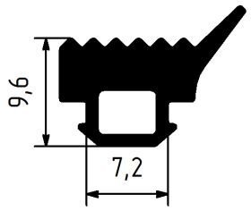 Уплотнитель на прижимную планку под декоративную крышку