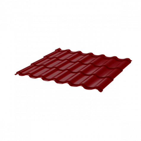 Металлочерепица МЧ2 Супермонтеррей 0.4 1.18 1м ПЭ RAL3005 красное вино