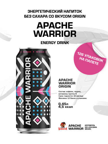 Энергетический напиток без сахара APACHE WARRIOR ORIGIN