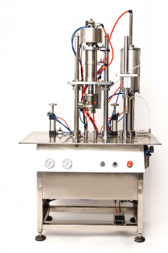 ПОЛУАВТОМАТИЧЕСКАЯ ЛИНИЯ ДЛЯ РОЗЛИВА И УПАКОВКИ В АЭРОЗОЛЬНЫЕ БАЛЛОНЧИКИ С ПРИМЕНЕНИЕМ ТЕХНОЛОГИИ BOV©