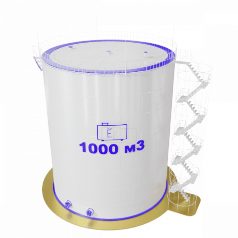 Резервуар РВС 1000 м3 вертикальный